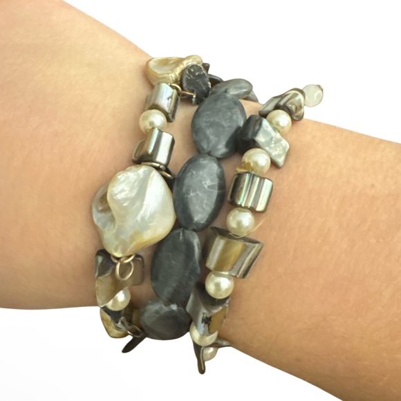 Elegant Multi-Color Beaded Rock Bracelet Set - Picture 2 of 2